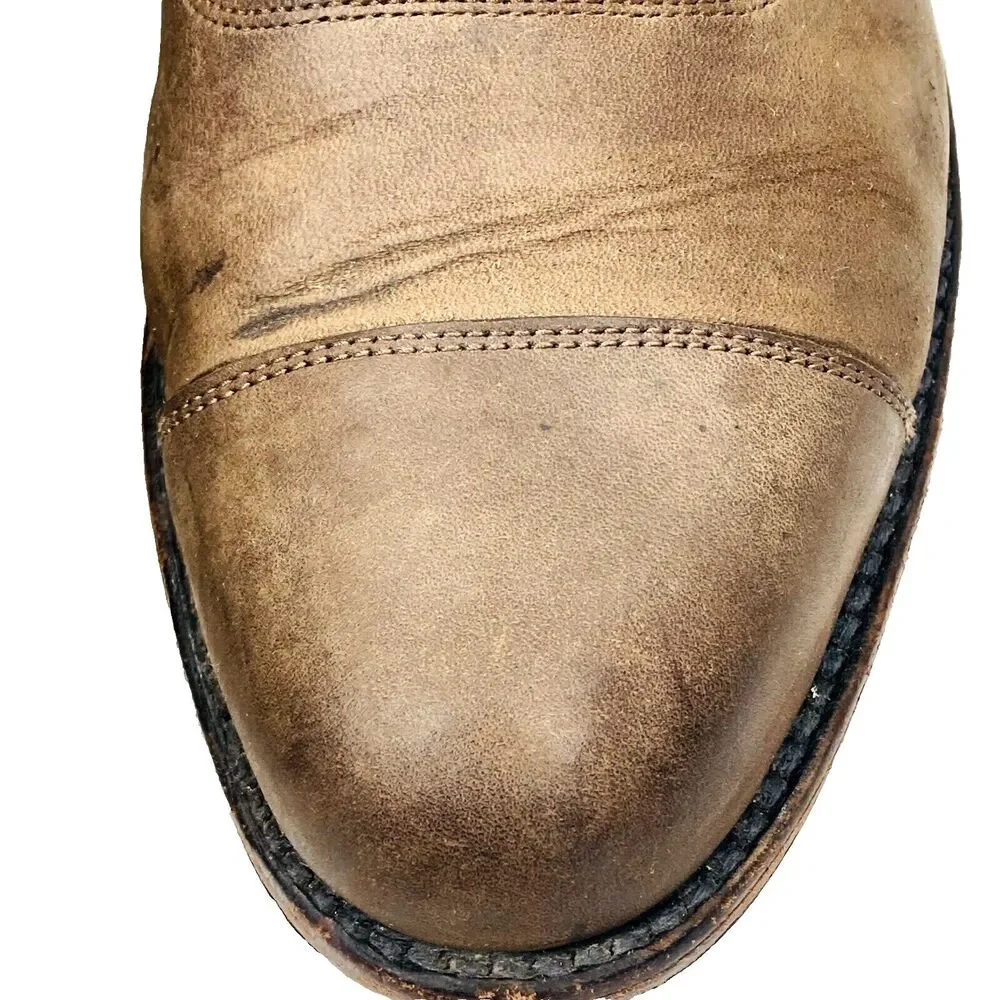 Cole Haan Country Shoes Nubuck Leather Cap Toe 10.5 Distressed Lace Brown